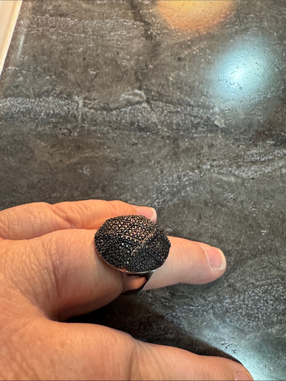 Black Pavé Dome Cocktail Ring